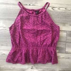 Nicole by Nicole Miller purple peplum tank, XL